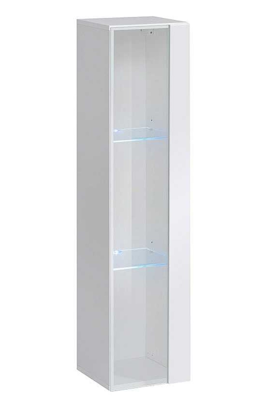 Salones Modernos Muebles Bonitos | Vitrina Colgante Modelo Berit Ld 30X120 En Color Negro Con Led