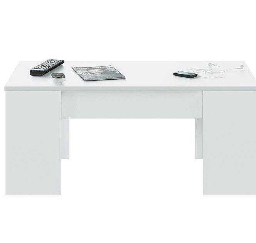 Salones Modernos Muebles Bonitos | Mesa De Centro Elevable Modelo Beniganim En Color Blanco