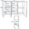 Salones Modernos Muebles Bonitos | Aparador Modelo Luke A2 (120X70Cm) Color Blanco Y Sonoma