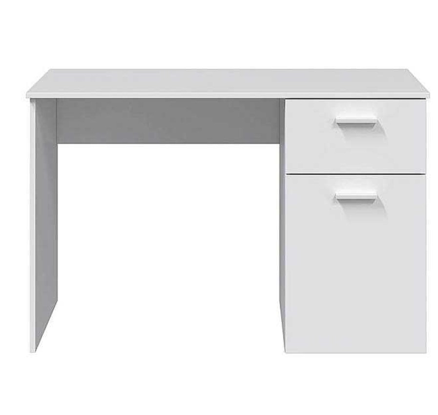 Oficina Muebles Bonitos | Mesa De Escritorio Modelo Galera En Color Blanco