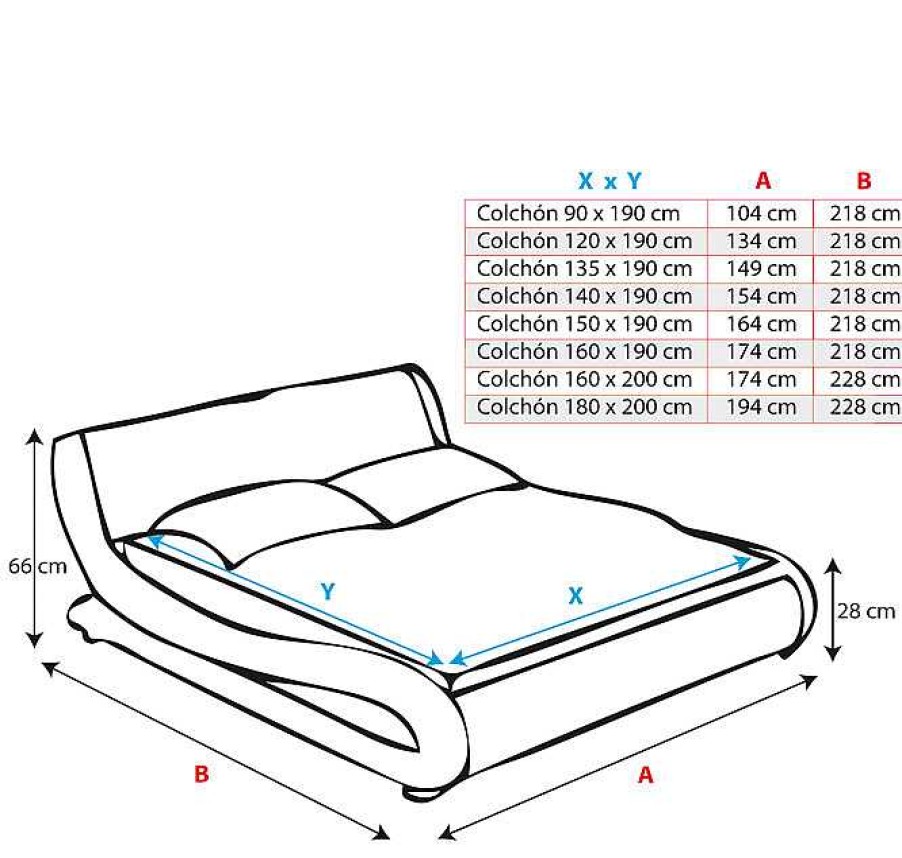 Dormitorios Muebles Bonitos Cama De Dise O Alessia En Color Blanco | Cama Alessia En Color Blanco (120X190Cm)