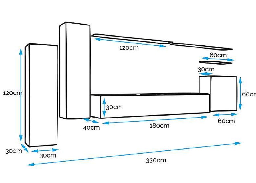 Salones Modernos Muebles Bonitos Muebles De Sal N Berit 1 (3,3M) | Conjunto Muebles Berit Roble Modelo 1 F