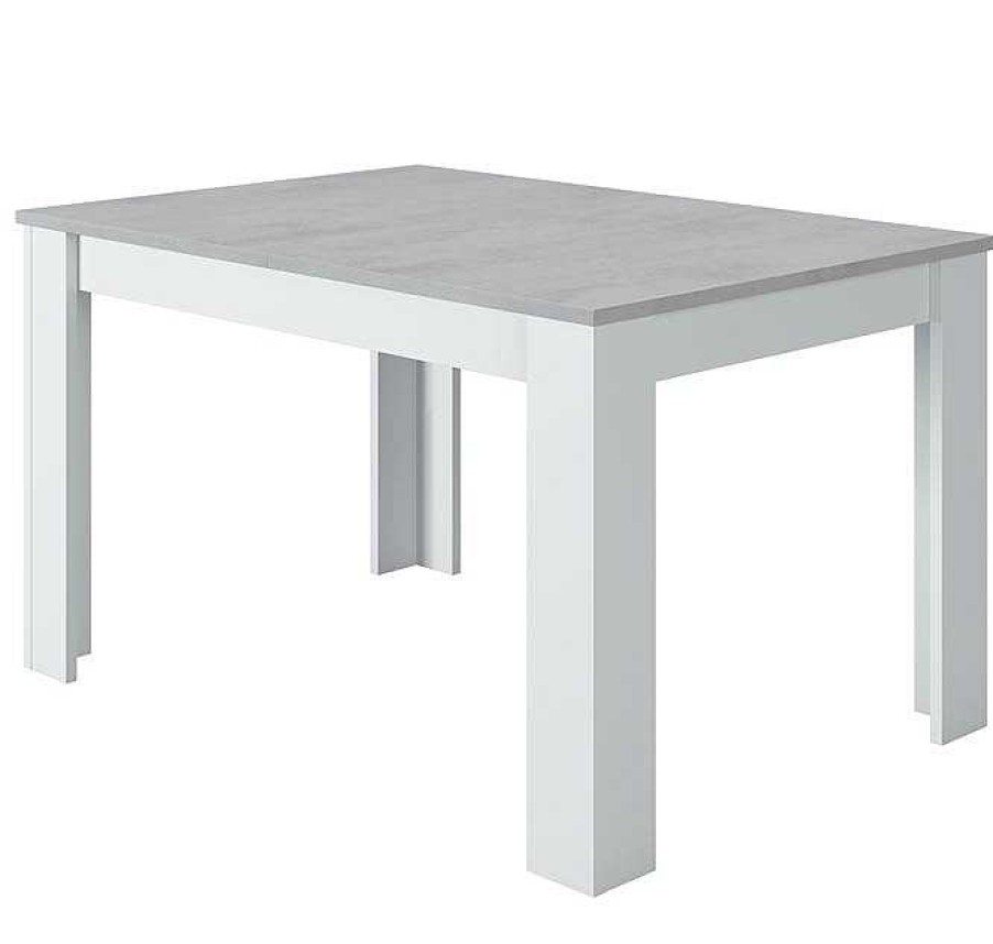 Salones Modernos Muebles Bonitos | Mesa De Comedor Extensible 140 - 190 Cm Modelo Sagunto En Color Blanco Y Cemento