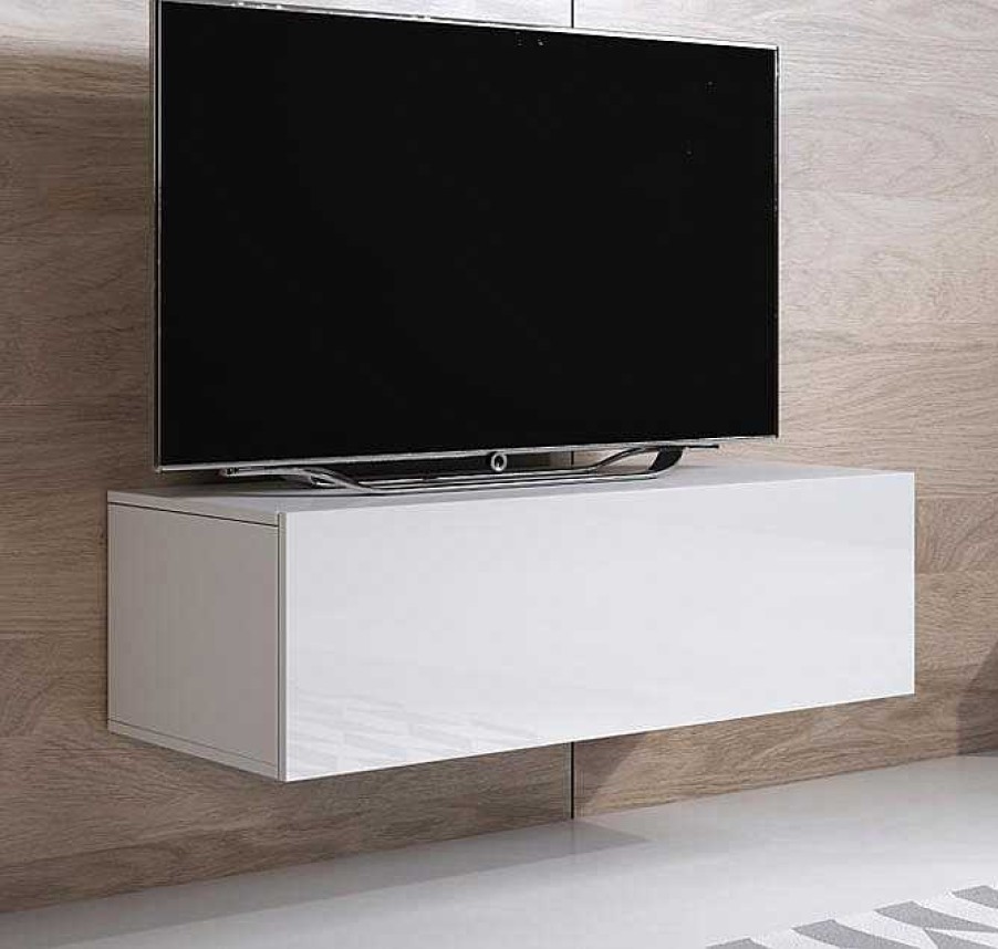 Salones Modernos Muebles Bonitos | Mueble Tv Modelo Luke H1 (100X30Cm) Color Blanco