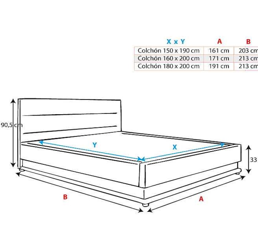 Dormitorios Muebles Bonitos Cama Canap Nitas En Color Blanco | Cama De Matrimonio Con Canap Nitas En Color Blanco (150X190Cm)