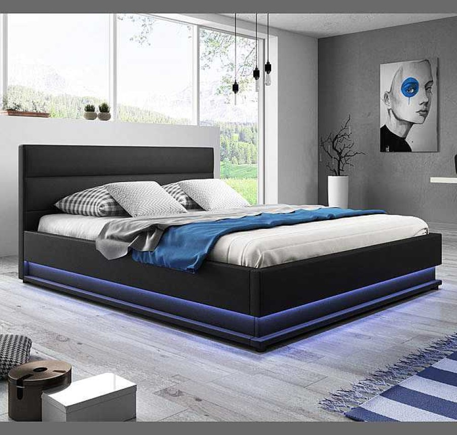 Dormitorios Muebles Bonitos Cama Canap Nitas Negro Con Colch N Cama