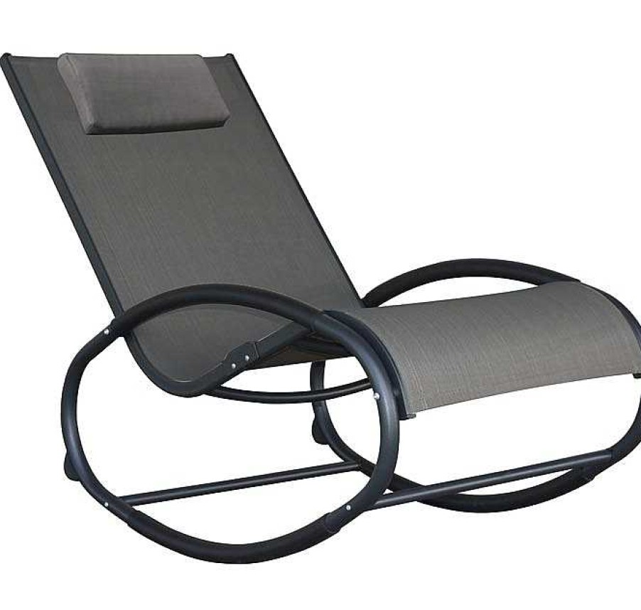 Muebles De Jard N Muebles Bonitos | Wave Chaise Bascule - Aluminium - Chrome Noir