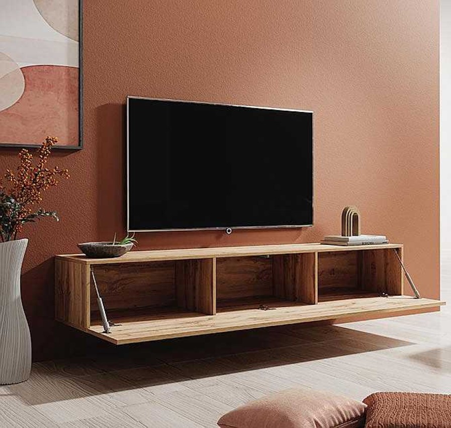 Salones Modernos Muebles Bonitos | Mueble Tv Modelo Berit 180X30 En Color Roble