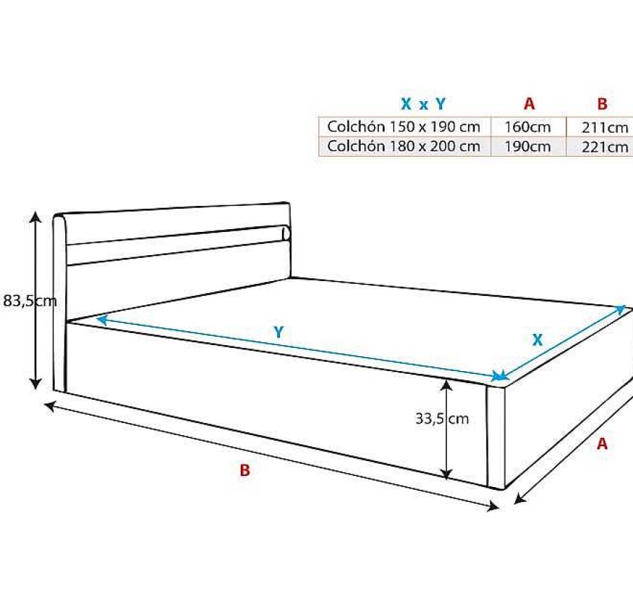 Dormitorios Muebles Bonitos Cama Canap Ades En Color Blanco | Cama De Matrimonio Canap Ades En Color Blanco (150X190Cm)